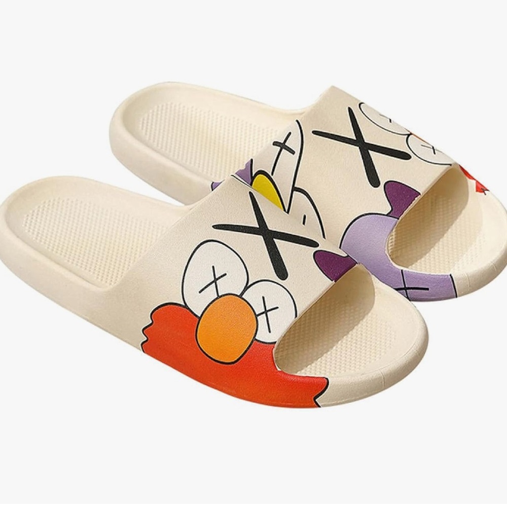 Stylish Cream and Multicolor Sandals size M 10 W 11